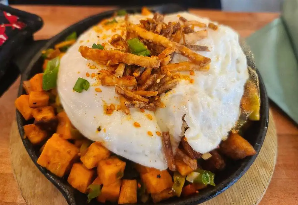 Egg and Hash Skillet at Grove Brunch Cafe in El Paso Texas, best breakfast spots in El Paso