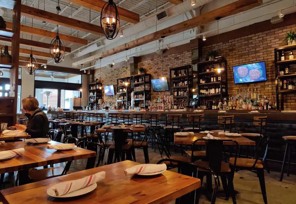 interior of Pane Vino Osteria, dallas texas