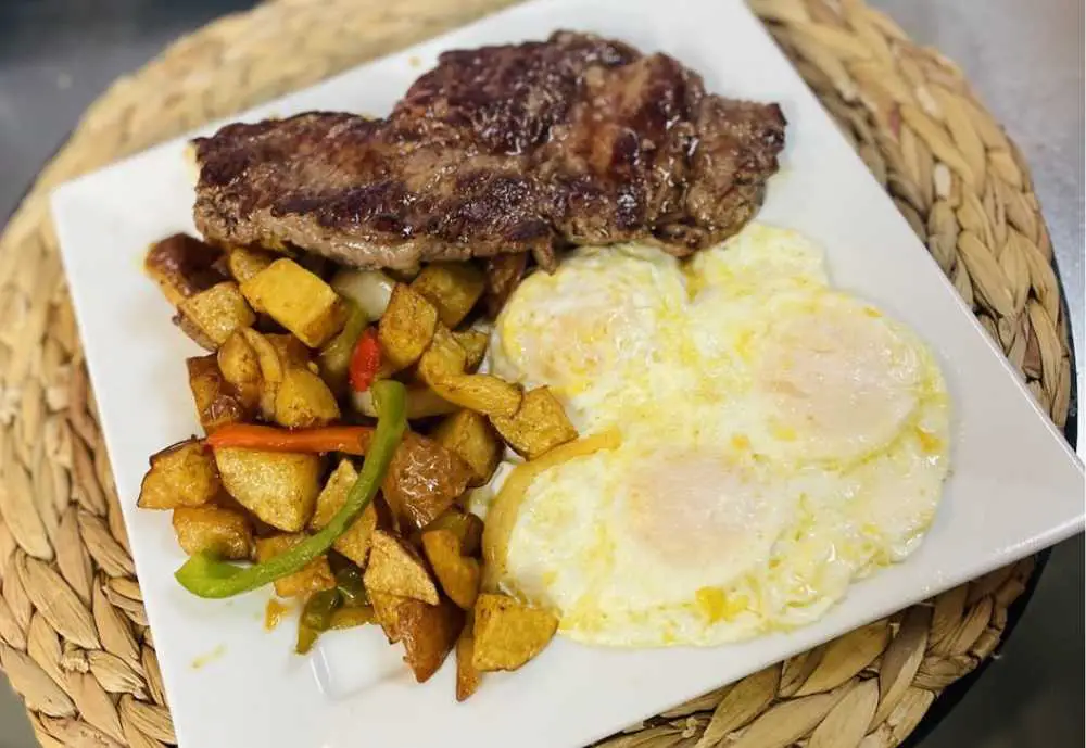 steak and eggs at Wake Up Cafe in Bakersfield CA