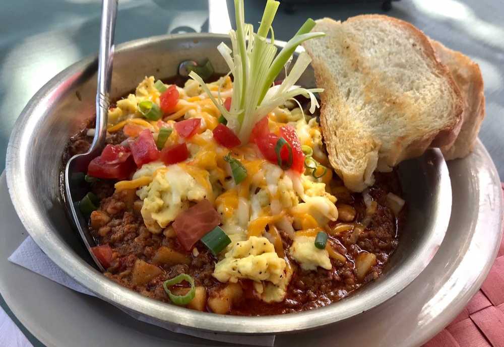 Chorizo skillet at the breeze waterfront cafe in St. Petersburg Florida