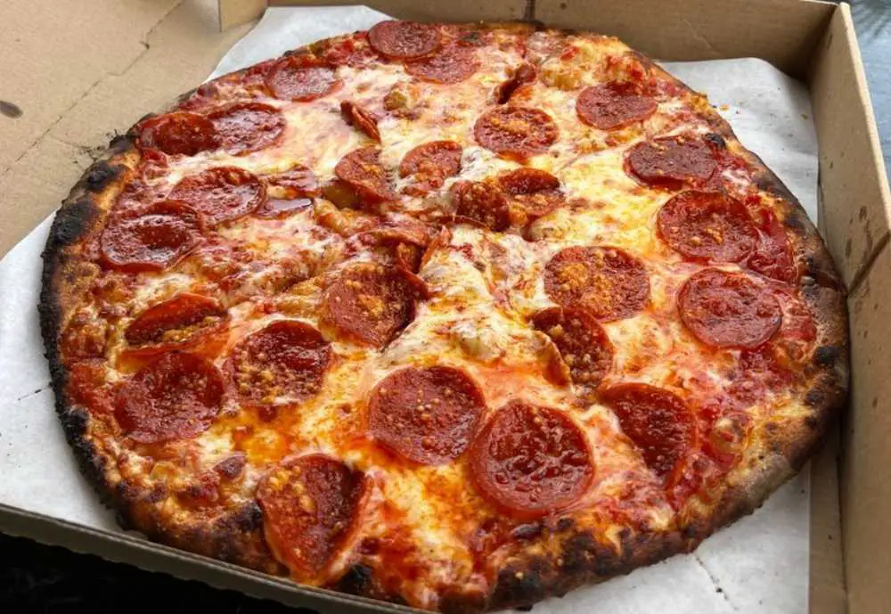 wood fired pepperoni pizza at The Pizza Spot in Fort Lauderdale FL