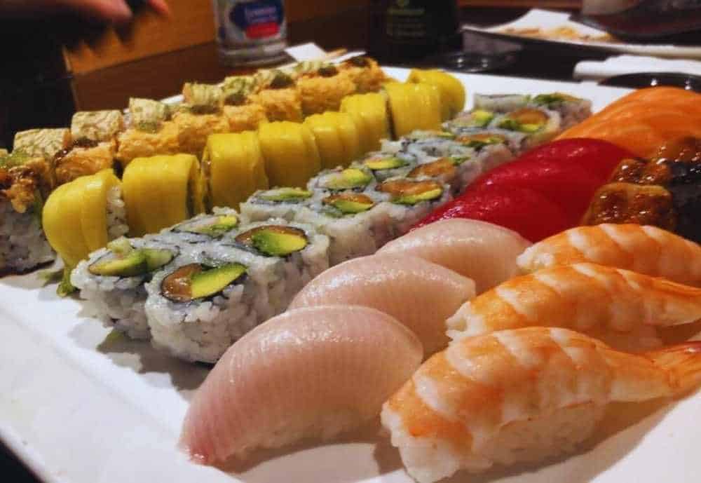 A huge assorment of sushi at the Vic Sushi Bar in Philadelphia, Pennsylvania