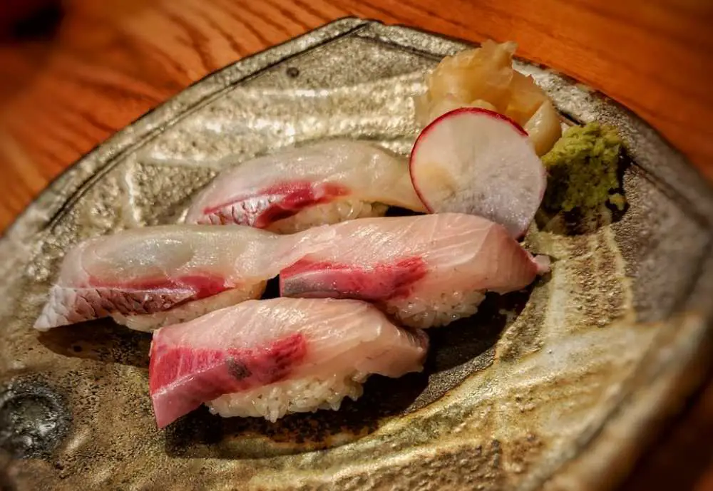 snapper and yellowfin at Tei Tei Robata Bar in Dallas Texas