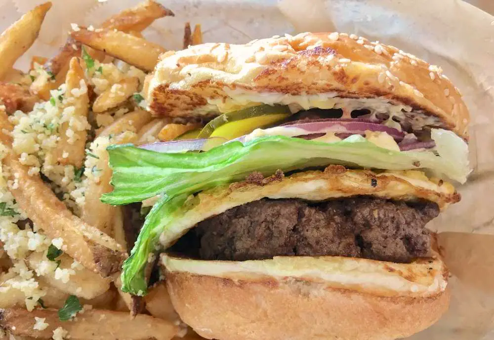 Huge burger at Farm Burger in Huntsville Alabama