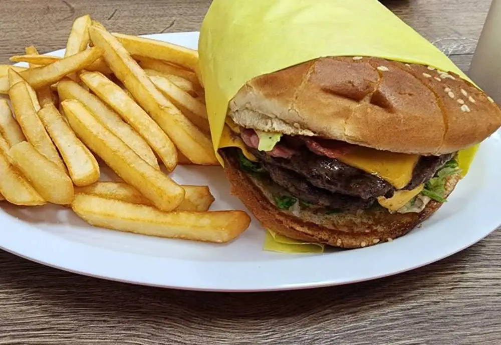 Delicious bacon cheeseburger with fries at Haven Burgers in Mesa Arizona, best burgers in Mesa AZ