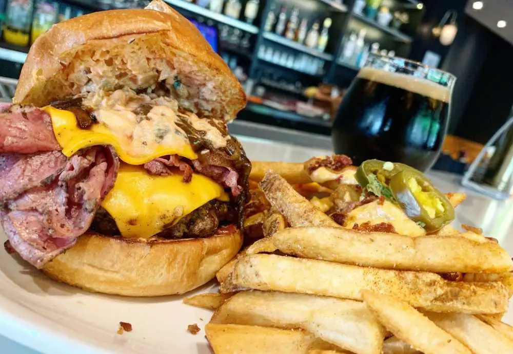 a massive burger at Secret Sandwich Society in Richmond Virgina