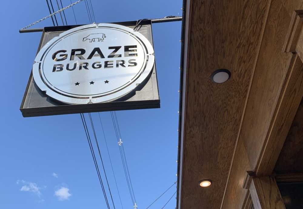 Graze Burger Sign at Graze Burgers in pigeon Forge TN