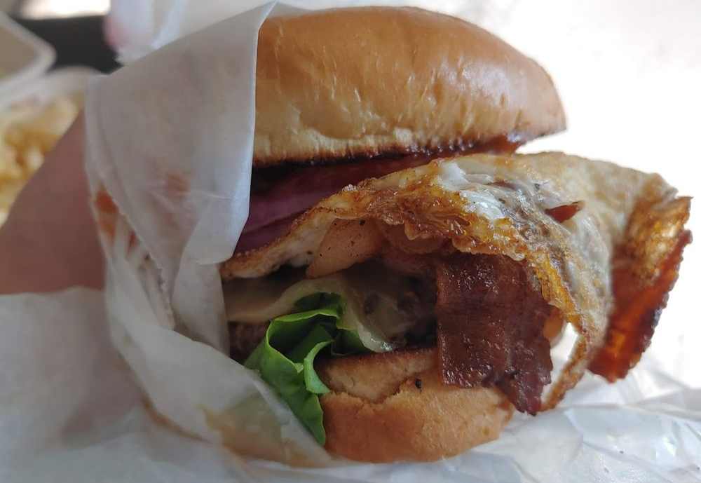 The Farm Burger at Bone's Burgers in Cincinnati Ohio