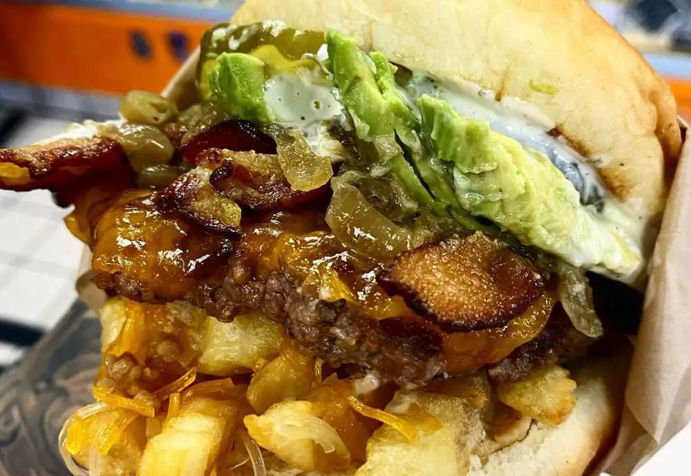 The BurnieCali Burger at Midnight at Burnie's Drive-up in Stockton California