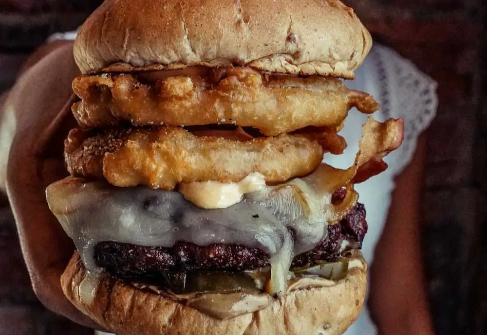 The Smoking Gun Burger at Lazlo's Brewery & Grill in Omaha Ne