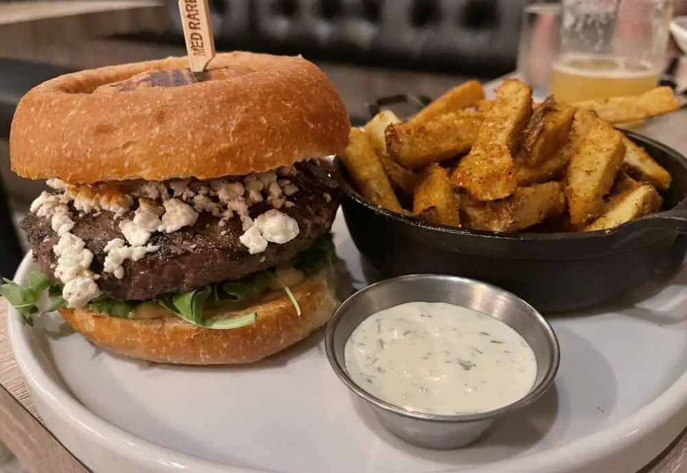 The Goat burger at The Rustik Fork Eatery in Riverside California