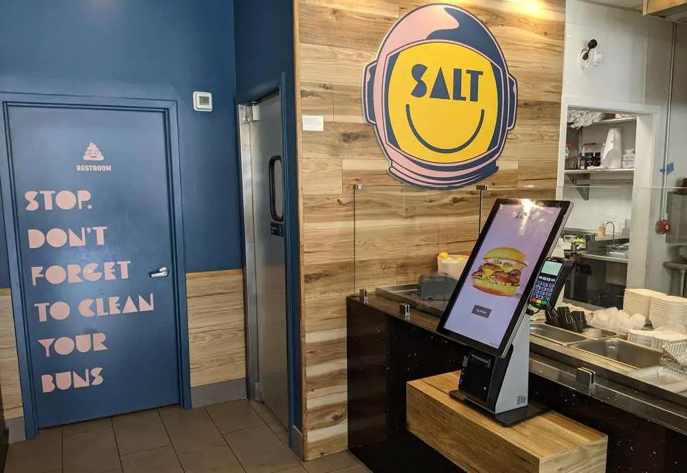 interior of salt burgers + Fries in Chicago Illinois
