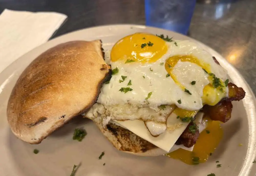The Hot Mess Breakfast sandwich at Sophia's restaurantin Buffalo New York