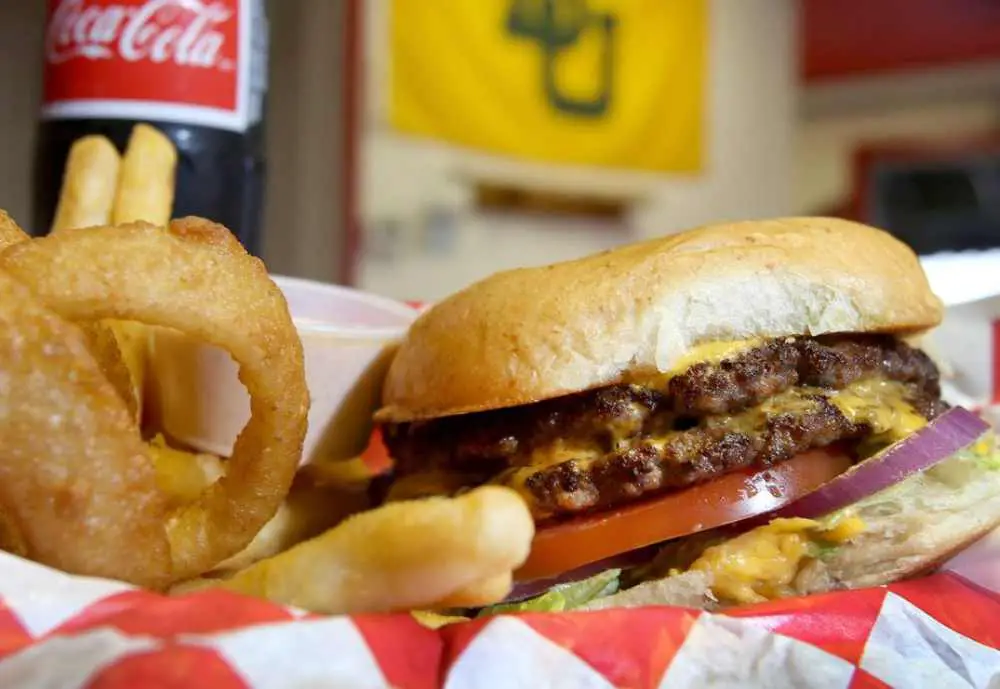 A juicy burger at Captain Billy Whizzbang's in Waco, Texas