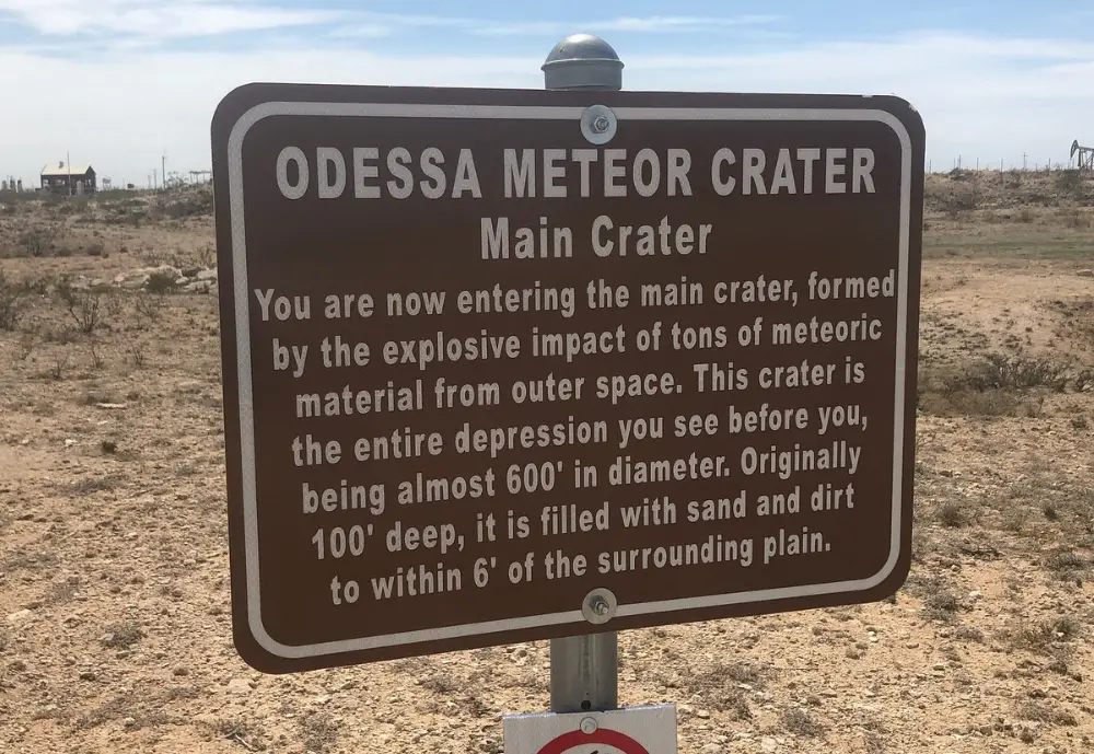 Odessa Meteor Crater Main Crater sign