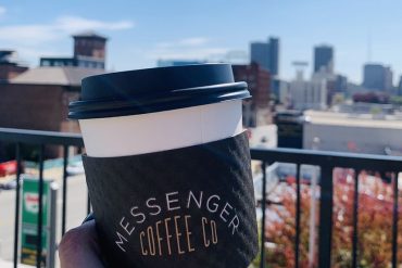 Rooftop of Messenger Coffee, a local coffee shop in Kansas City