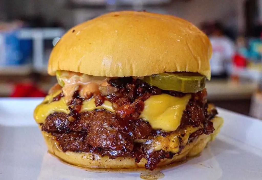 A huge burger at NFA Burger in Atlanta GA