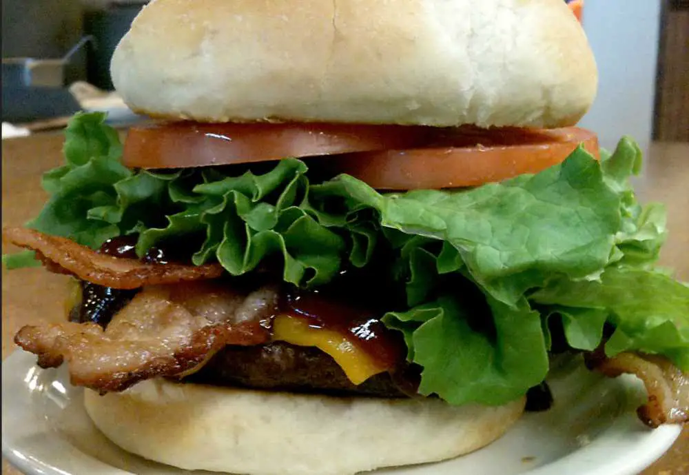 Huge bacon cheeseburger at Big Daddy's Burgers in Duluth, Minnesota