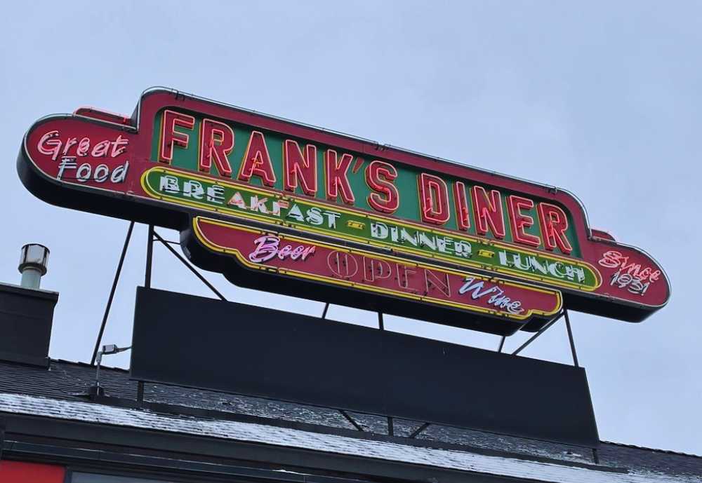 The sign for Frank's Diner in Spokane, Washington, best breakfast in Spokane, WA