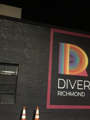 Mural painted on Diversity Thrift, one of the top thrift stores in Richmond, VA