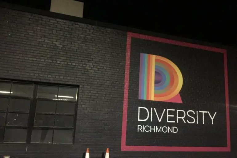 Mural painted on Diversity Thrift, one of the top thrift stores in Richmond, VA