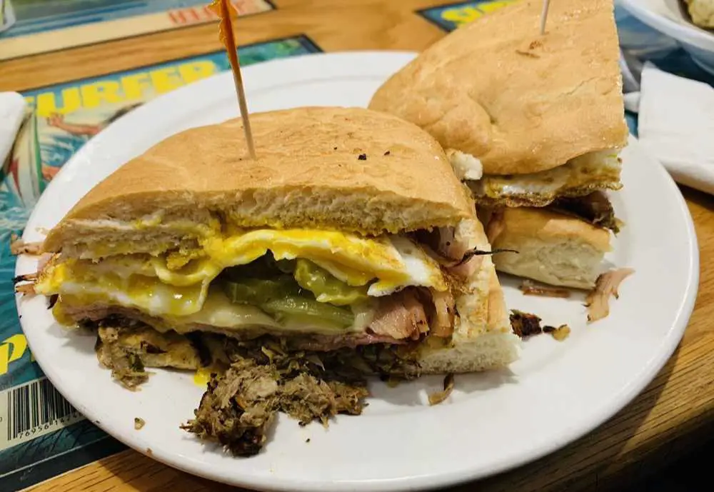The Cuban Breakfast sandwich at Beach Break Cafe in Carlsbad, California