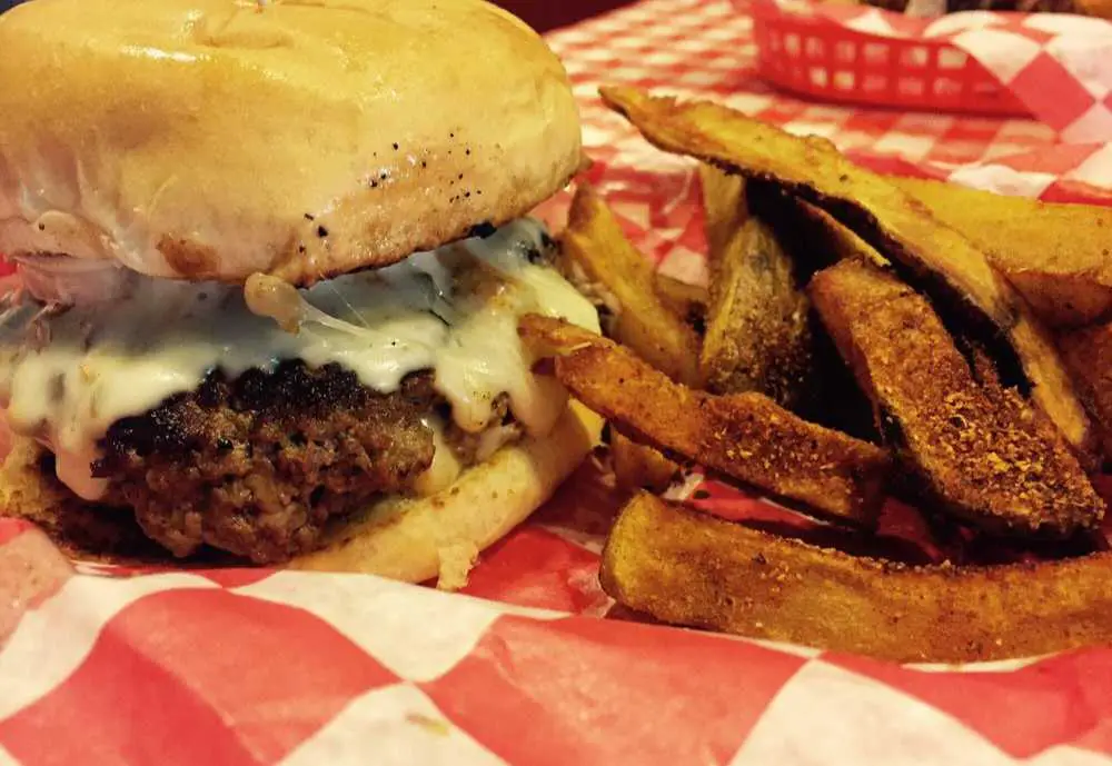 huge burger at studio grill in kalamazoo. Best burgers in kalamazoo