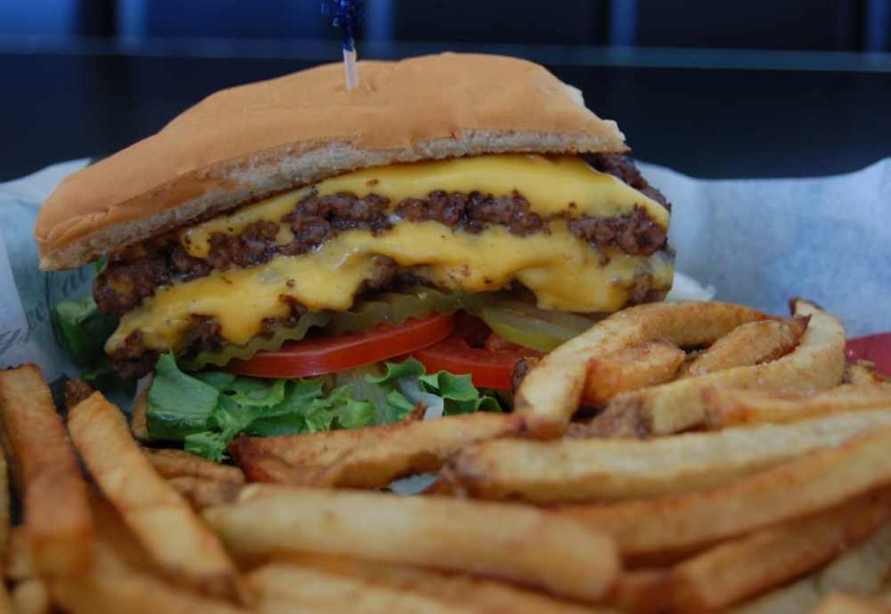 The Double Half Burger at Reggie's Burgers, Dogs & Shakes in Texarkana, Texas