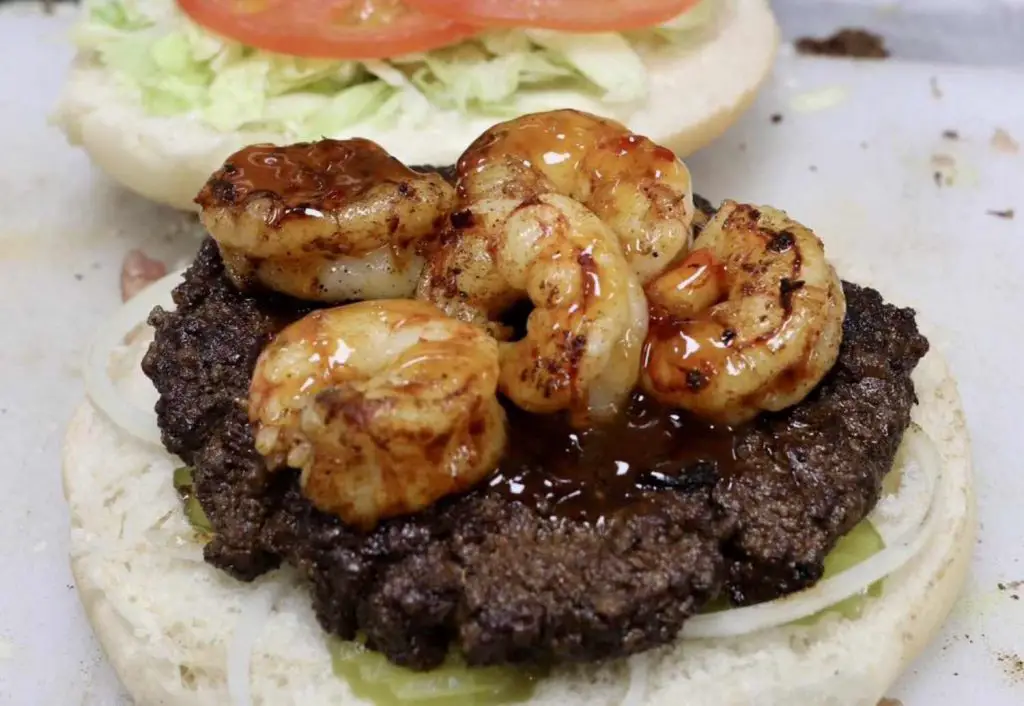 The surf and turf burger at Papa & Company in Shreveport, LA