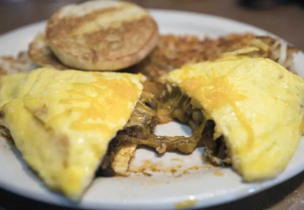 the cowboy omelet at Cafe Java in Round Rock Texas