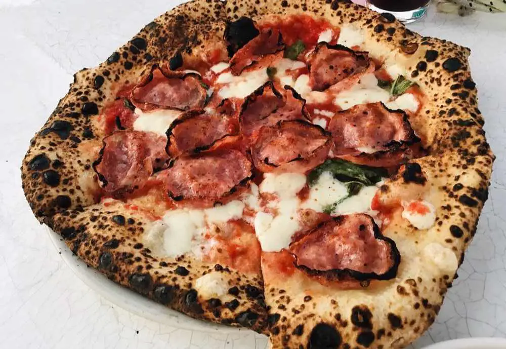 Margherita with soppressata pizza at Pizzacleta in Flagstaff, Arizona