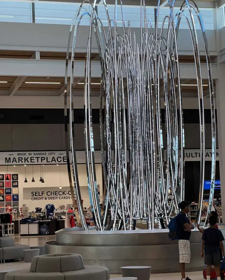 MCI airport terminal fountain sculpture
