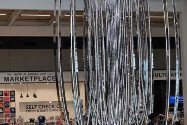 Fountain sculpture at Kansas City International Airport terminal