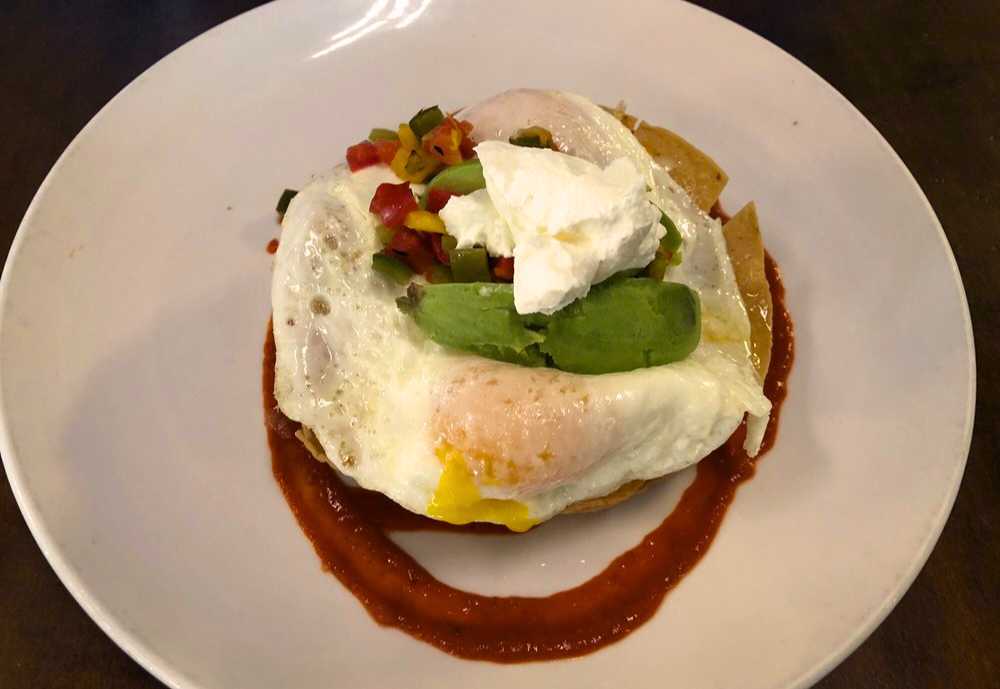 Crispy Huevos Rancheros at Four Friends Kitchen in Denver, Colorado