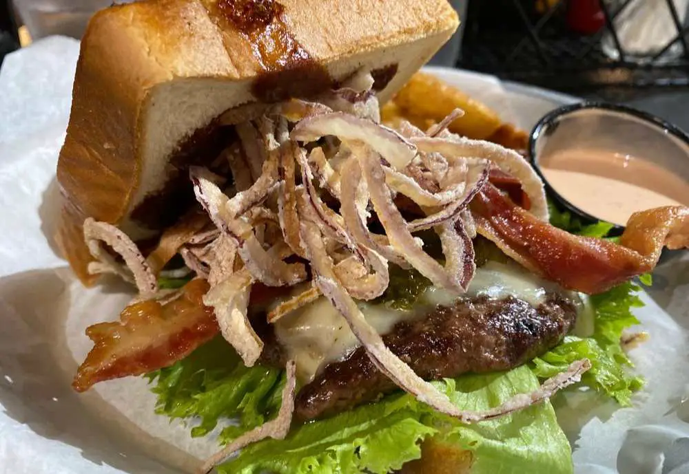 The Texas Burger at Lumberyard Tap Room & Grill in Flagstaff, AZ