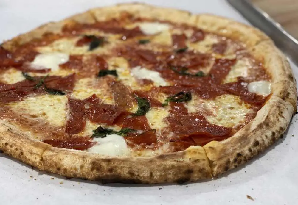 Pepperoni Pizza at Cugino Forno Pizzeria Winston Salem in Winston Salem North Carolina