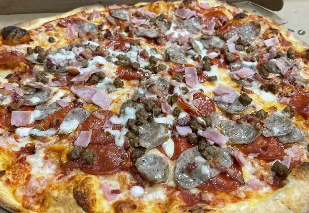 meat lovers pizza at Brother's Pizza in winston-salem North Carolina