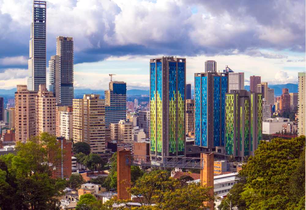 The skyline in Bogota, Colombia 