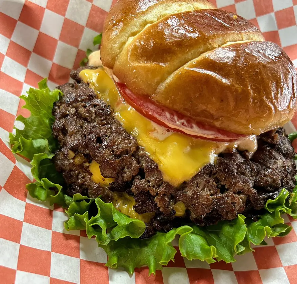 Double Smash Burger from CleaveLand Grocers and Grill.