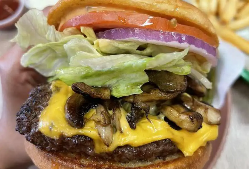 a massive burger at Sliders Burgers in San Jose CA