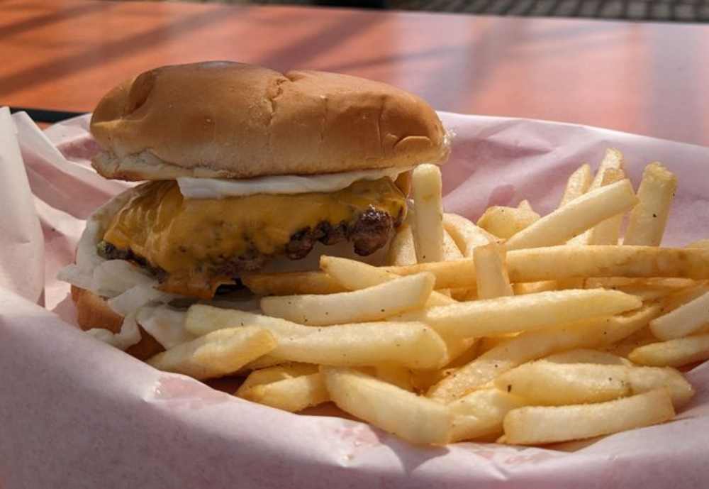 Burger at Nice Guys Burgers in San Bernadino, California