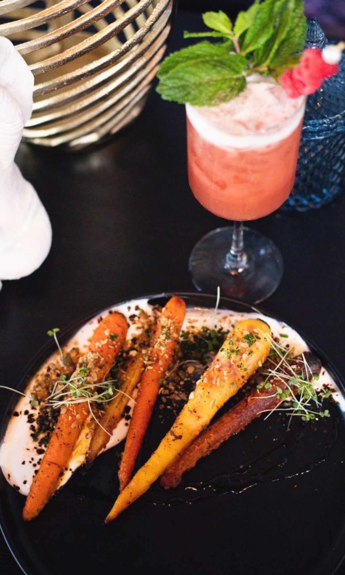 fire roasted carrots at Benny and mary's, Irvine, California