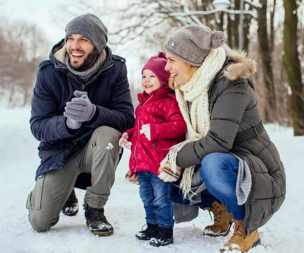 family on winter vacation