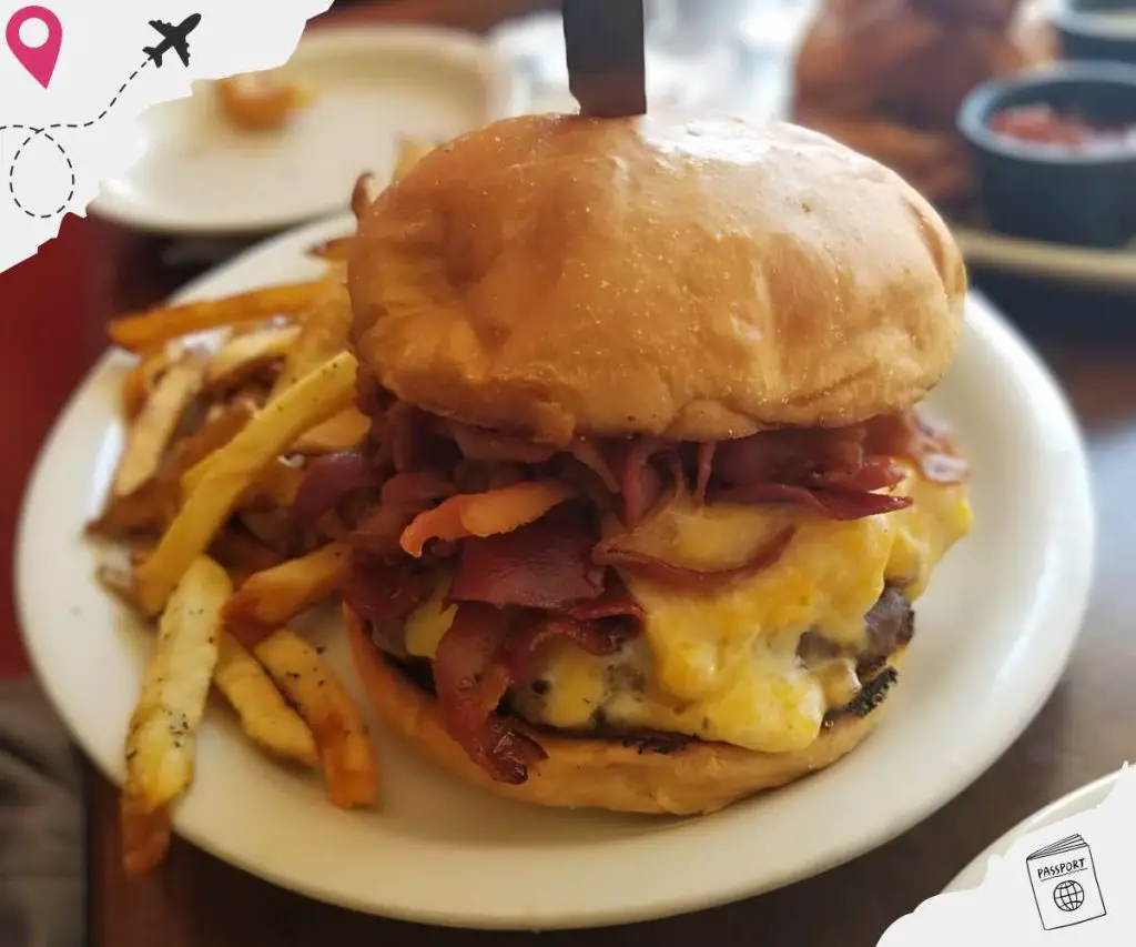 Huge Burger at Main Street Cafe in Garland