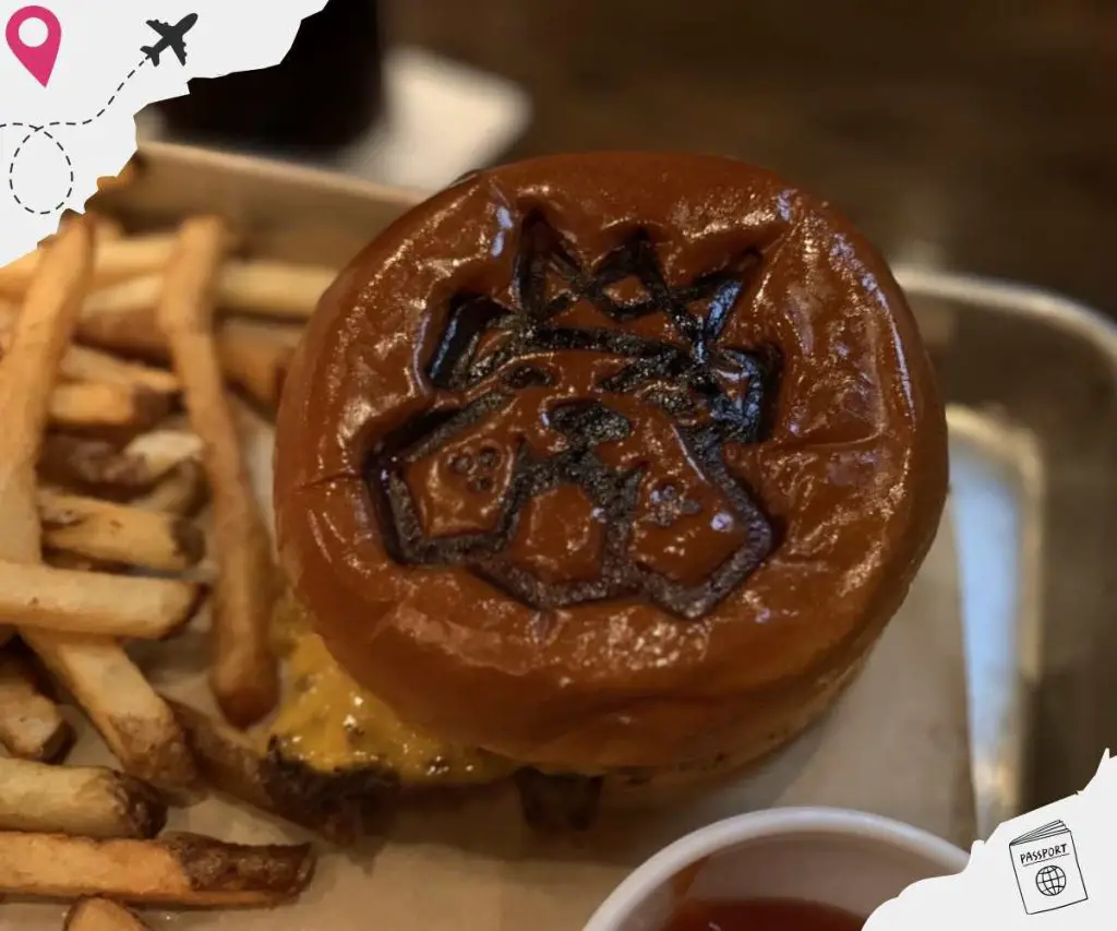 a burger at bulldog burger in tupelo