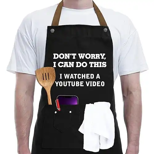 Hilarious "I Watched a Youtube Video" BBQ Cooking Chef Apron