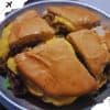 Beef burger with cheese, fast food, grilled burger, delicious meal, American cuisine, comfort food, juicy burger, cheeseburger, meal on a plate, gourmet burger.