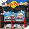 Big Tom's vintage food stand murals, featuring classic American comfort food like burgers, fries, ice cream, and milkshakes, set in a nostalgic roadside scene perfect for travel and dining memories.