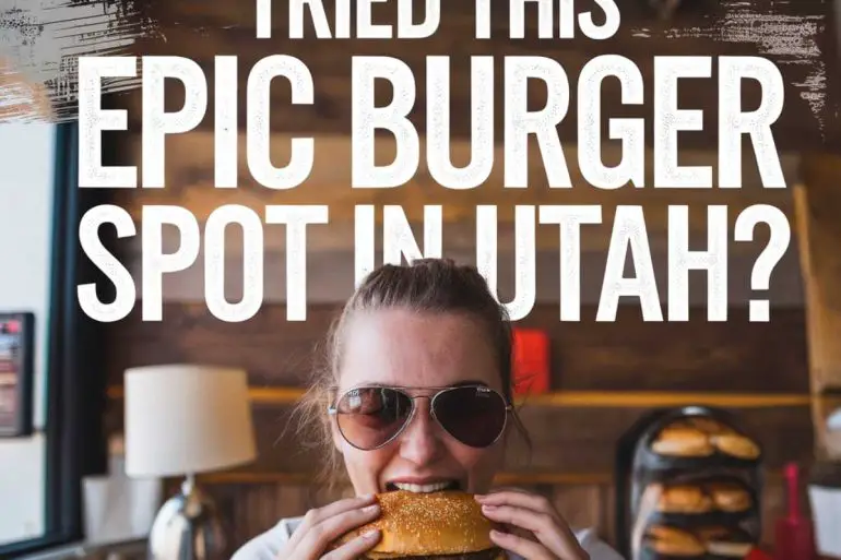 best burgers in Provo Utah. Woman eating a burger