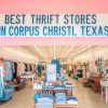 Vintage thrift store interior with clothing and home decor in Corpus Christi, Texas, showcasing affordable shopping options and unique finds.